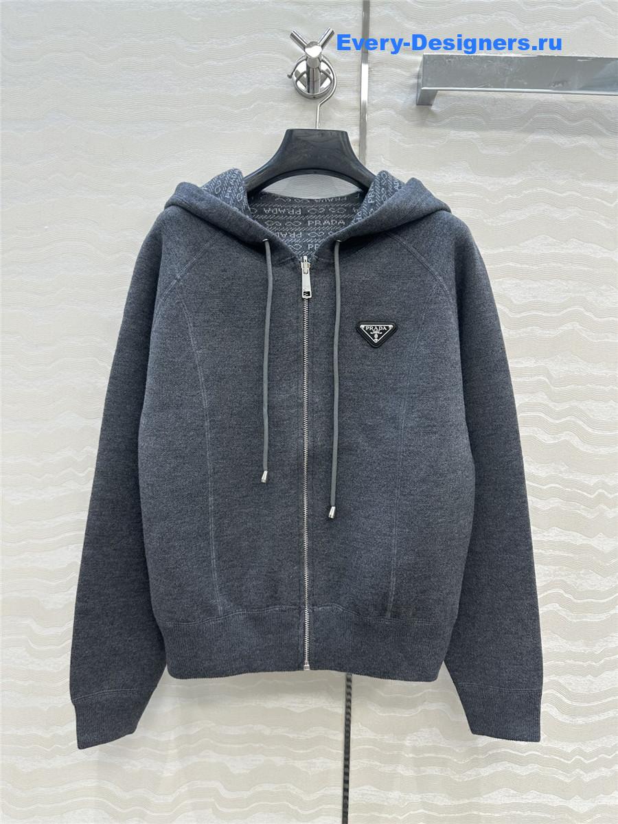 Pra*a dark grey wool hooded jacket