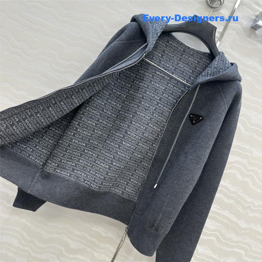 Pra*a dark grey wool hooded jacket