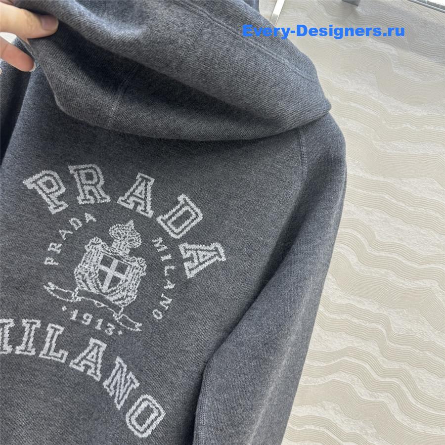 Pra*a dark grey wool hooded jacket