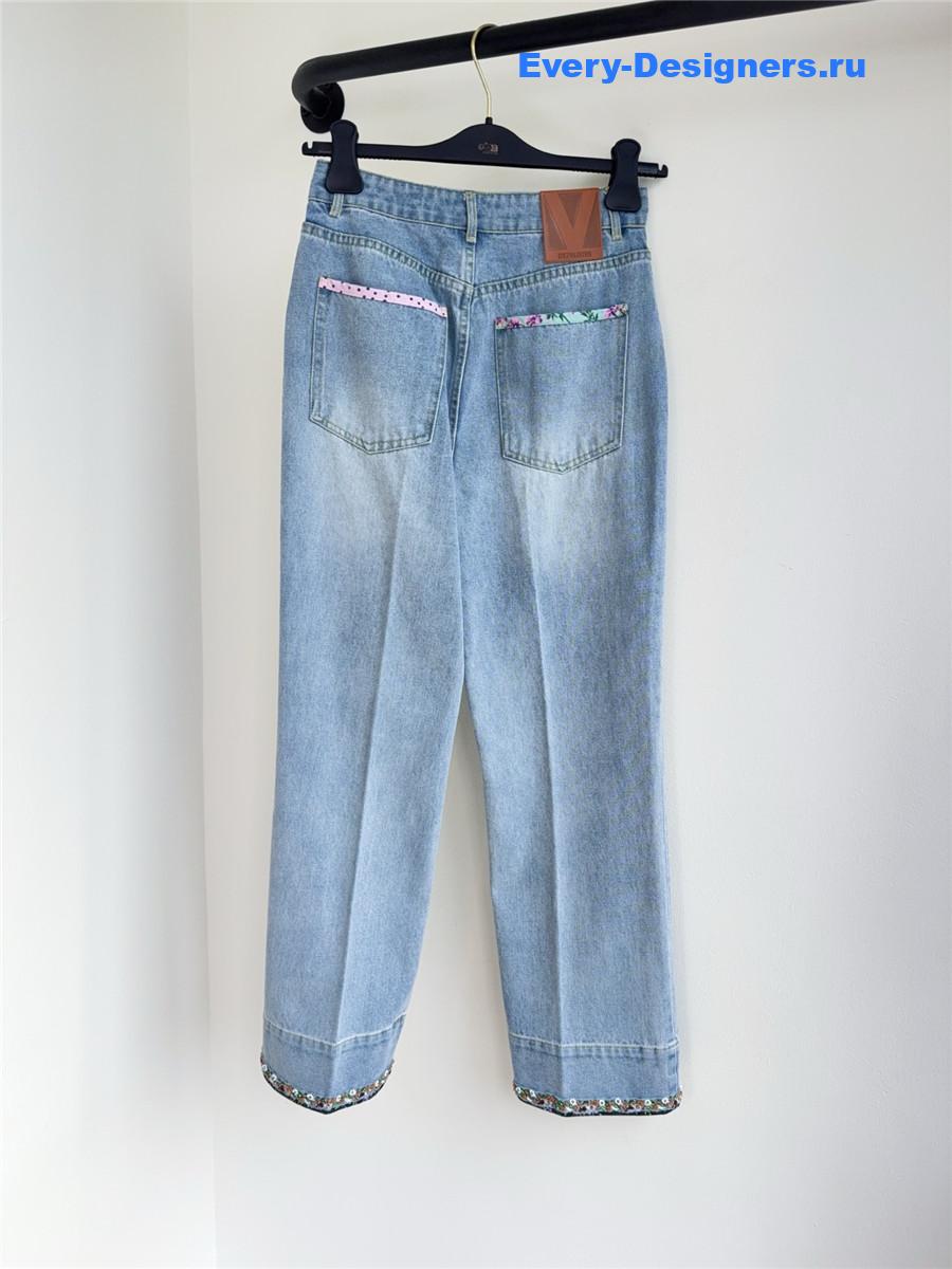 Va1e*ntin0 garavani contrast border denim jeans