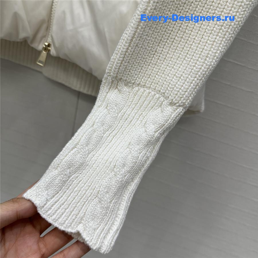 Moncler White Padded Zipped Cardigan