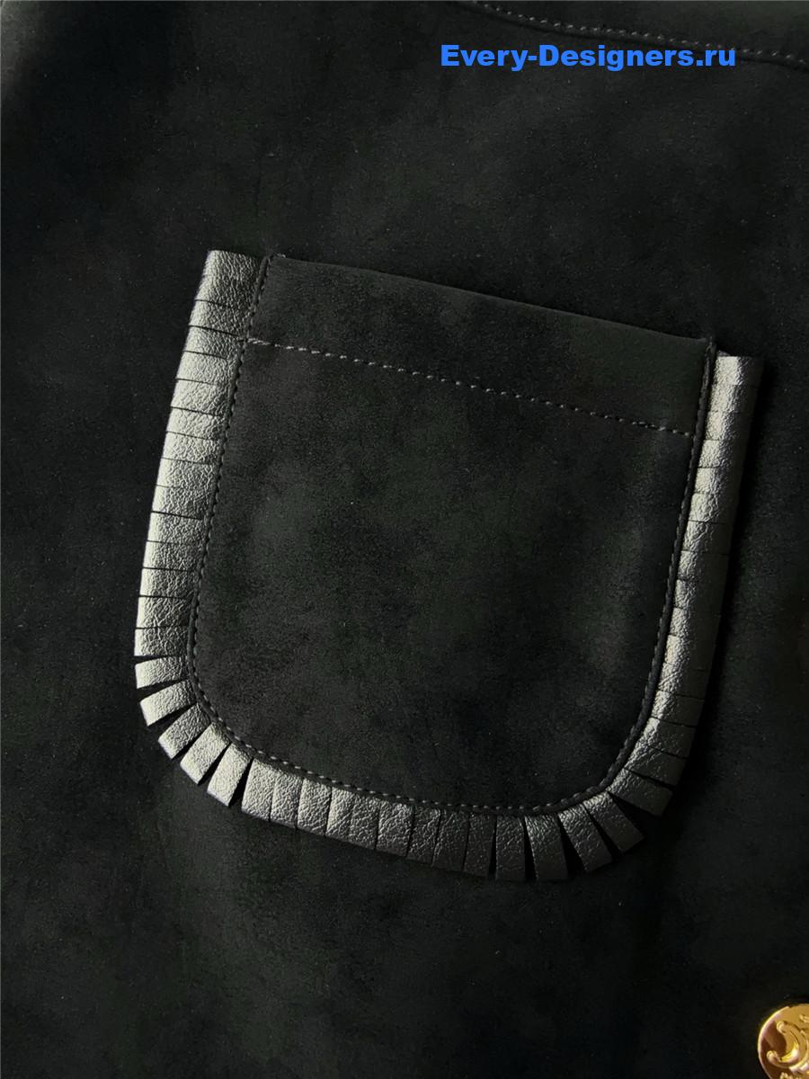 Ce1i*e black straight suede skirt