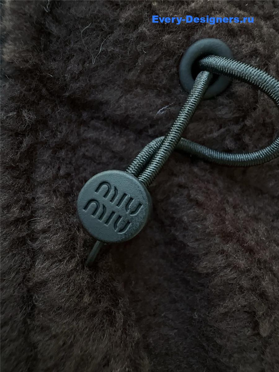Miu Miu Brown Grain Fleece Dress