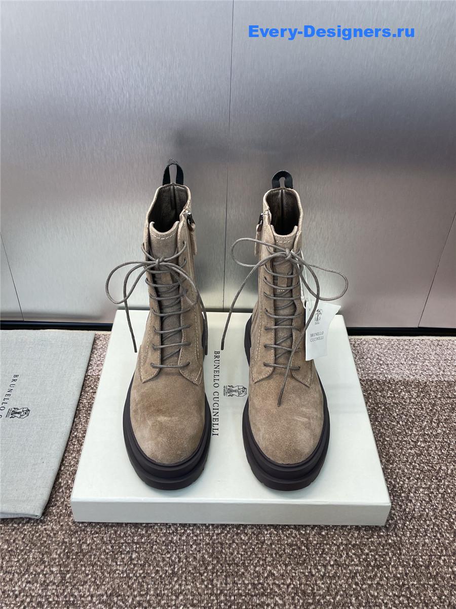 BC Beige Suede Combat Boots