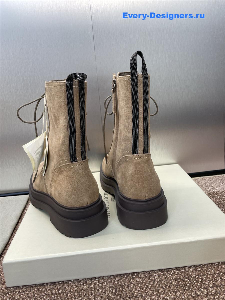 BC Beige Suede Combat Boots