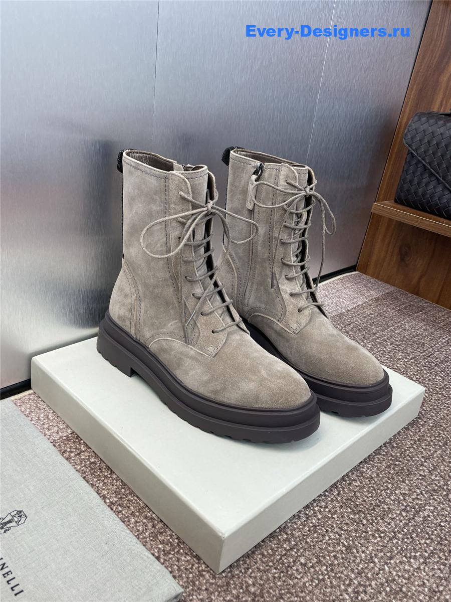 BC Gray Suede Combat Boots