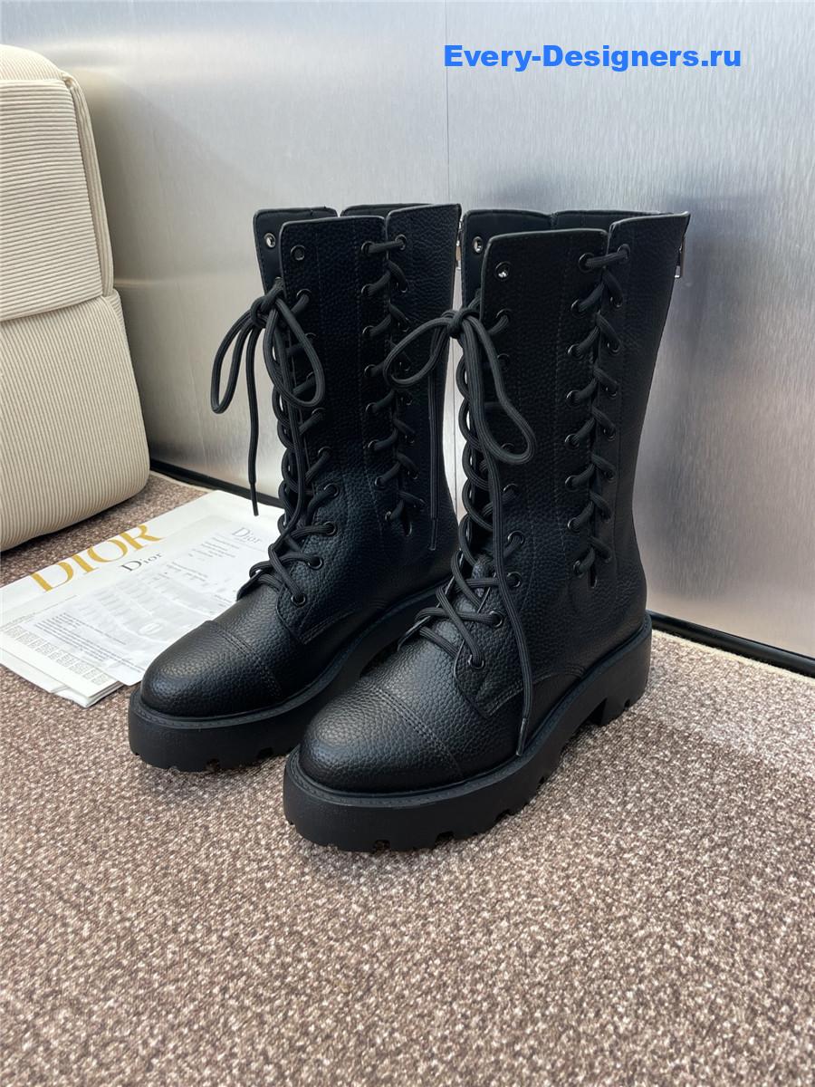 D10r d-road black grained calfskin boots