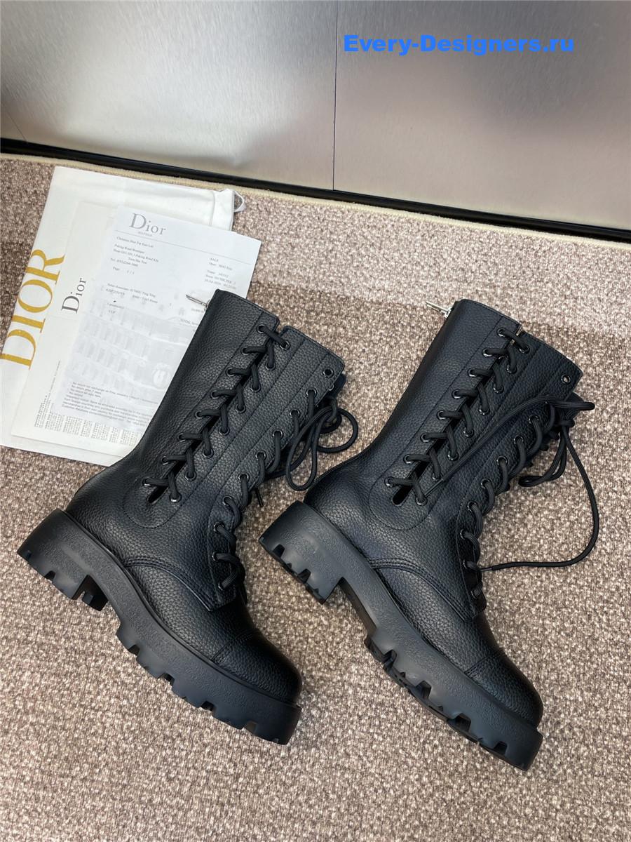 D10r d-road black grained calfskin boots
