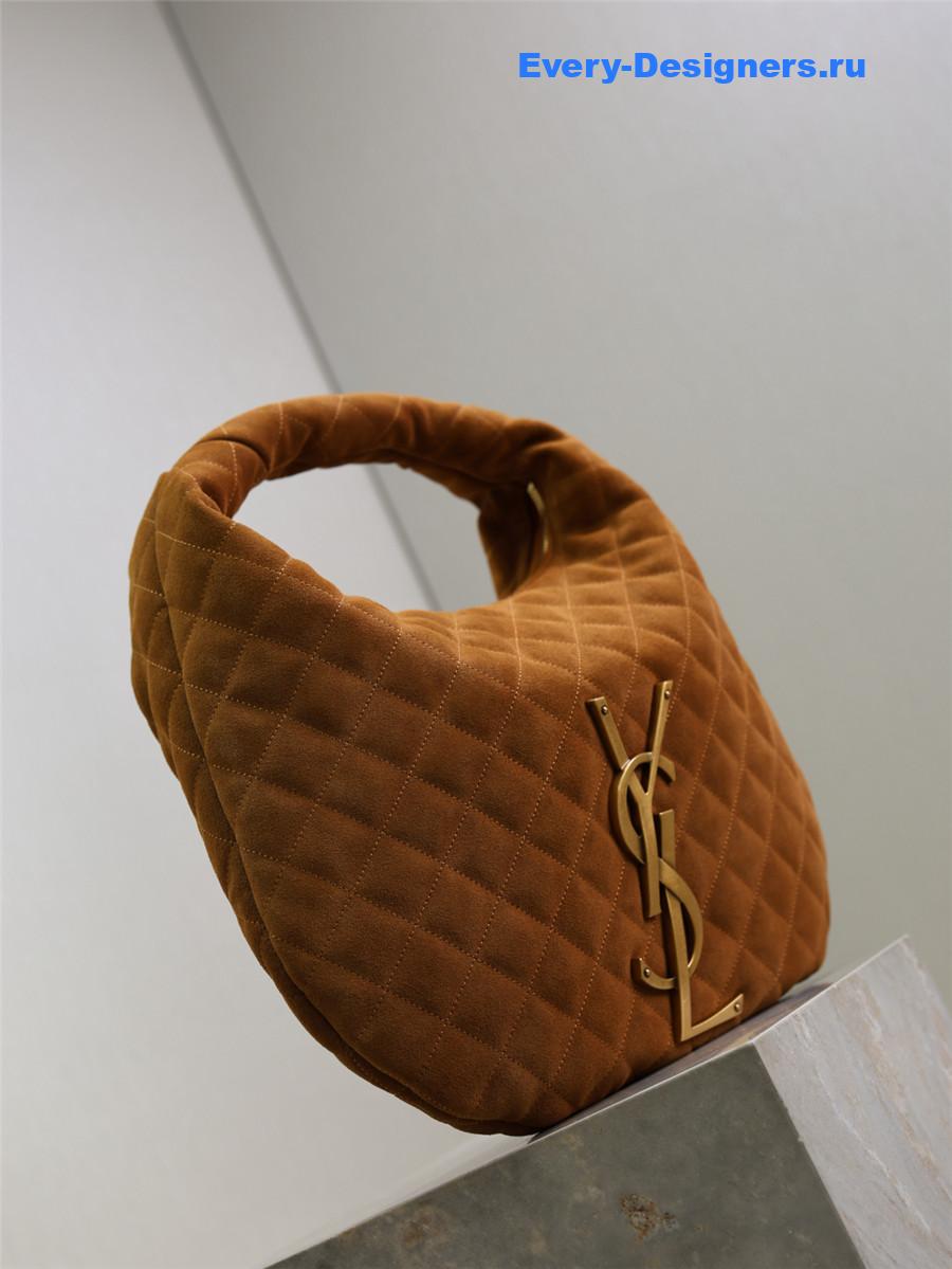 Sa1nt Lau*nt icarino hobo brown quilted suede bag