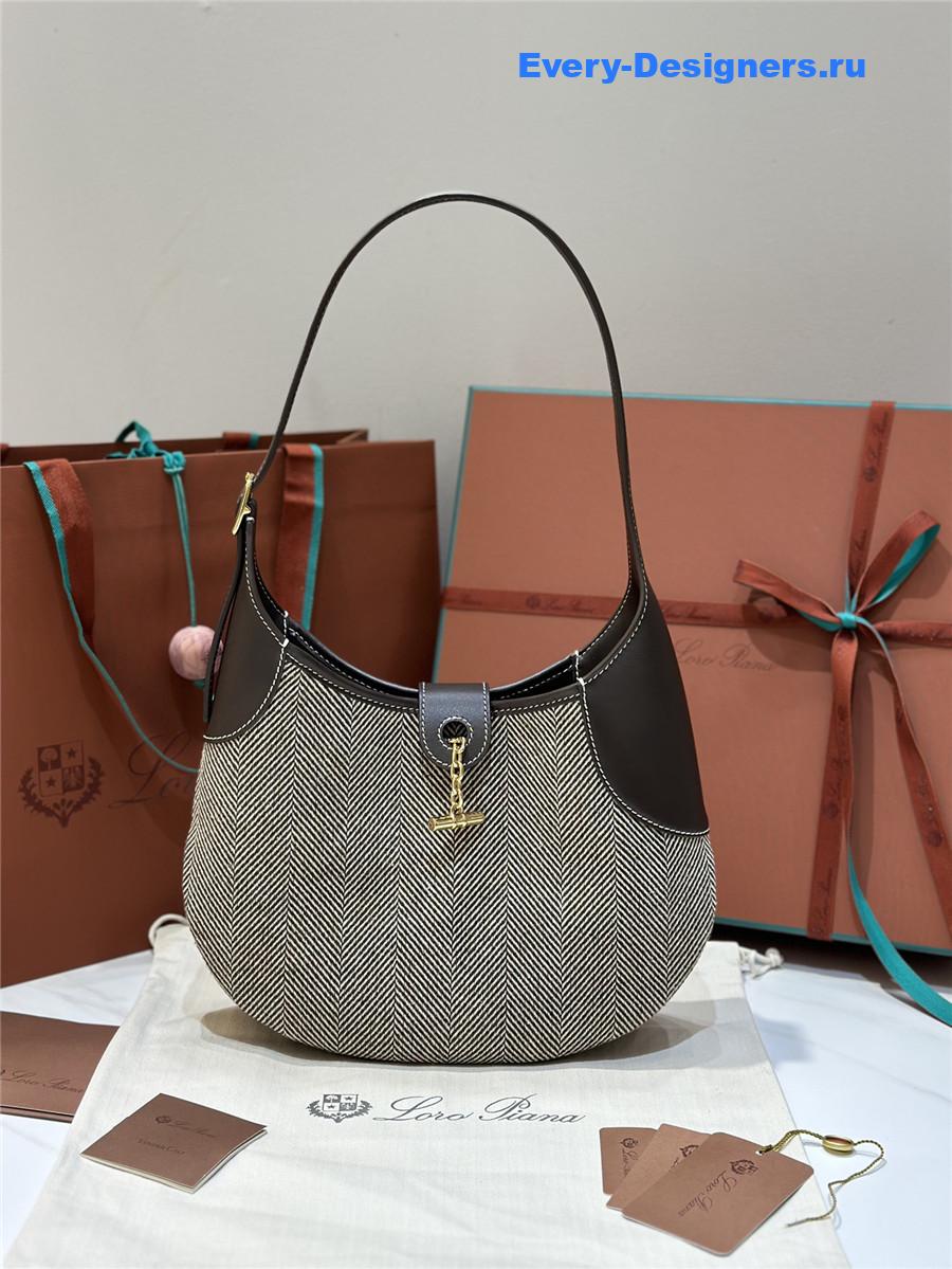 L0r0 P1ana large bobbin bag in chocolate