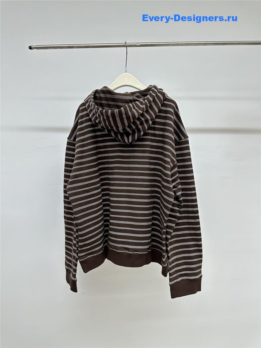 Miu Miu Brown Hooded zip-up Sweatshirt