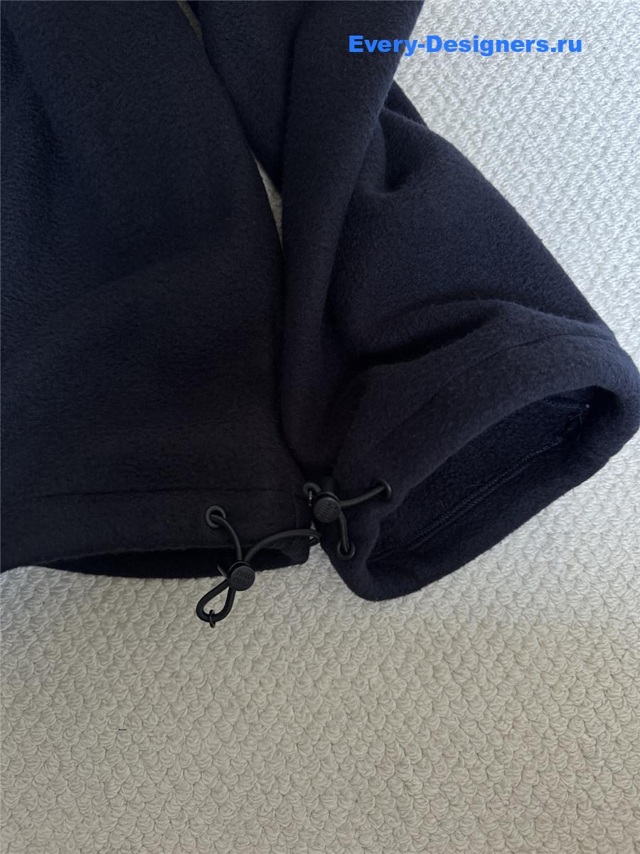 Miu Miu Navy Cotton Fleece Zipper Hoodie