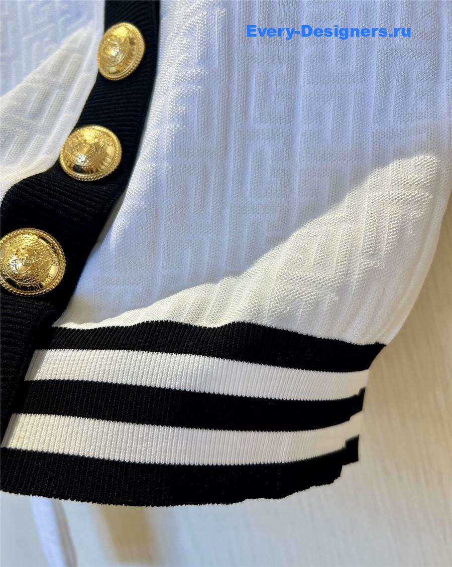 Balmain Monogrammed Knit Cardigan
