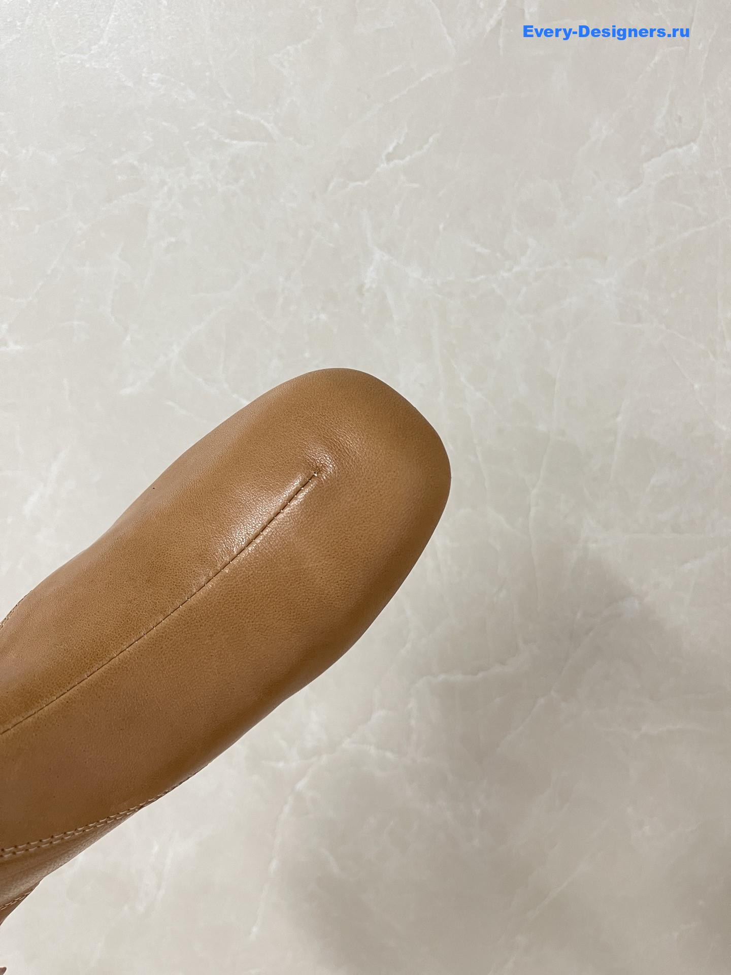 Miu Miu Brown Leather Biker Boots