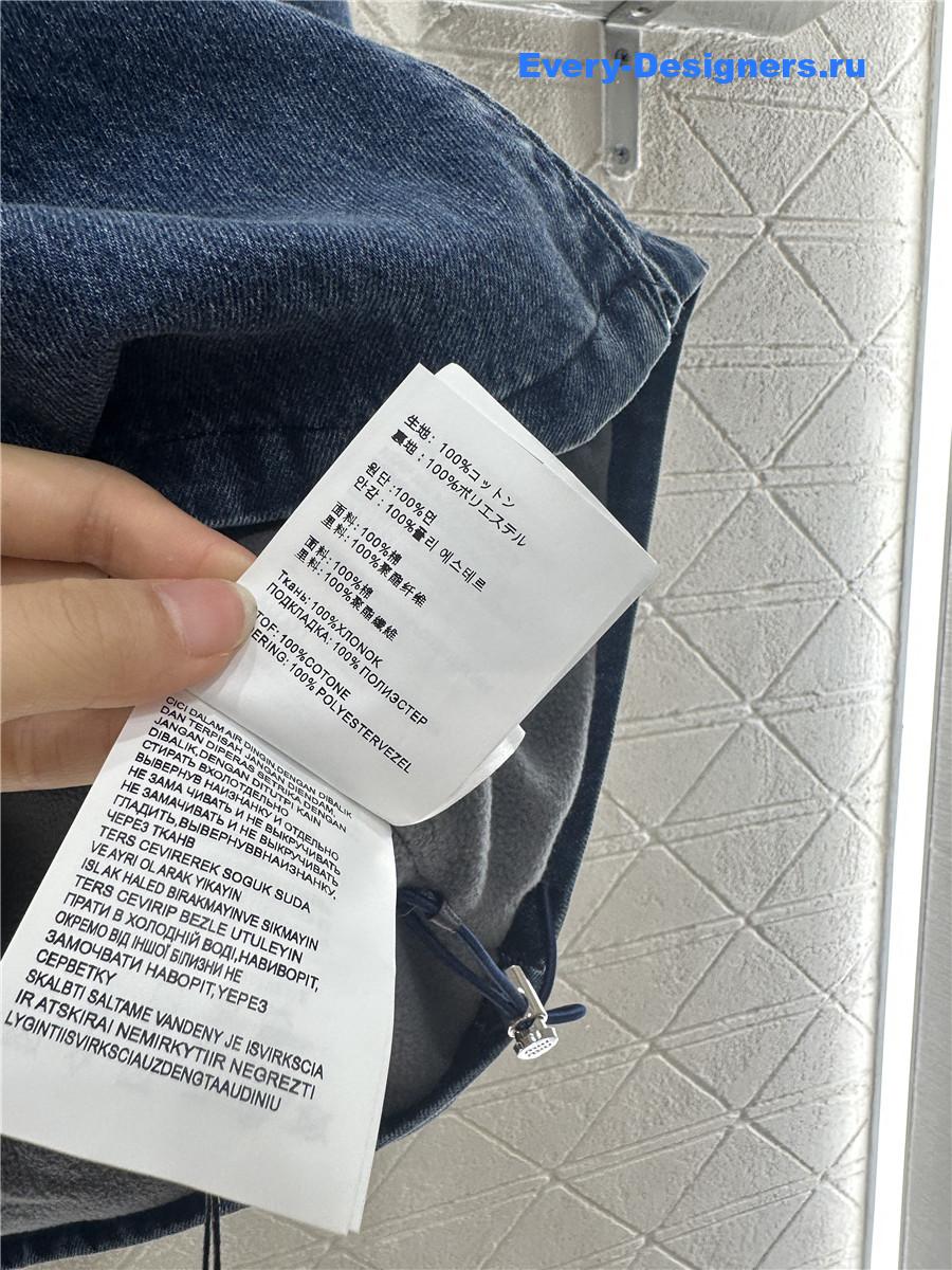 Miu Miu Navy Cashmere Denim Blouson Jacket