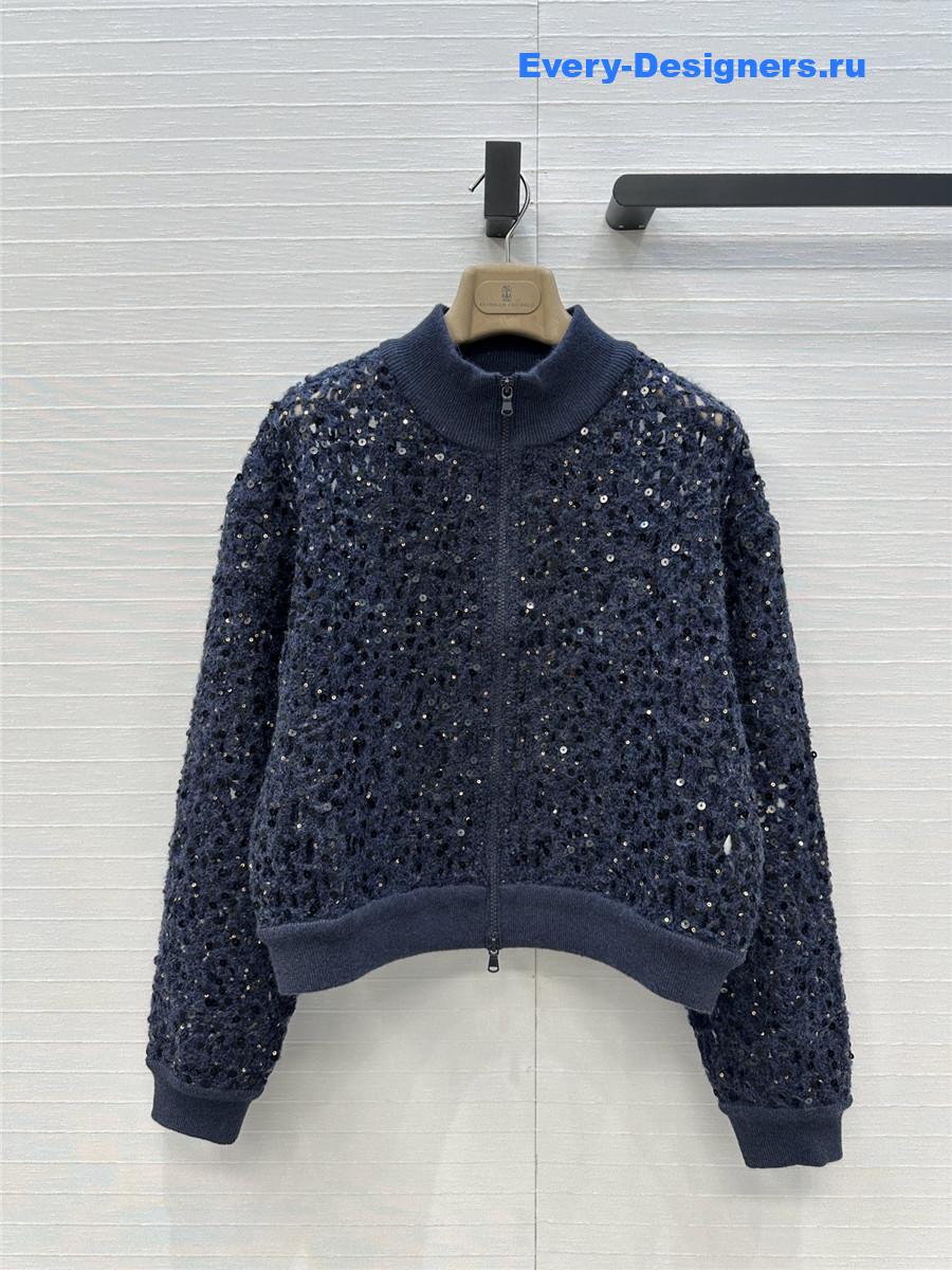 BC Dark Blue sequin-embellished Cardigan