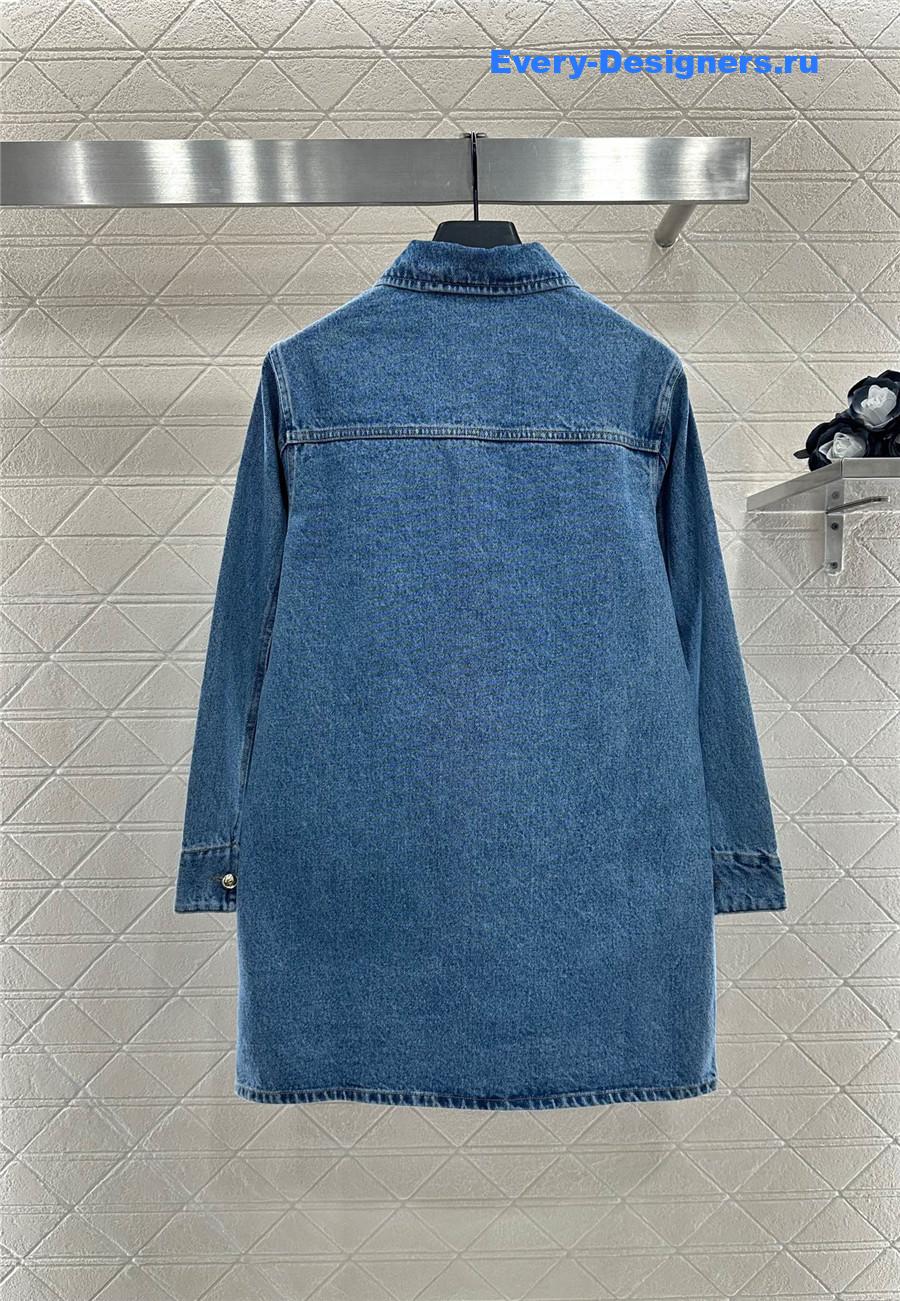 Va1e*ntin0 blue denim lapel dress