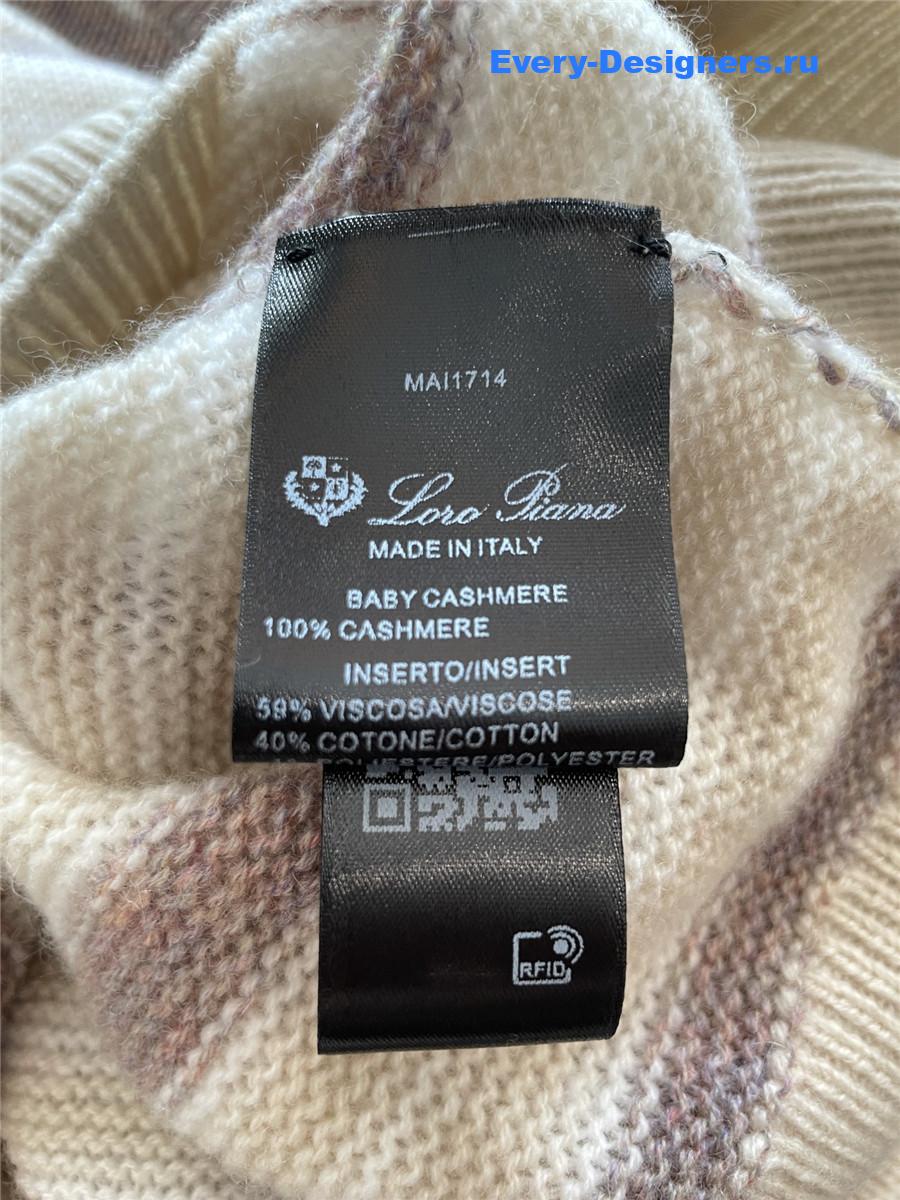L0r0 P1ana pink fobello stripes cashmere  cardigan