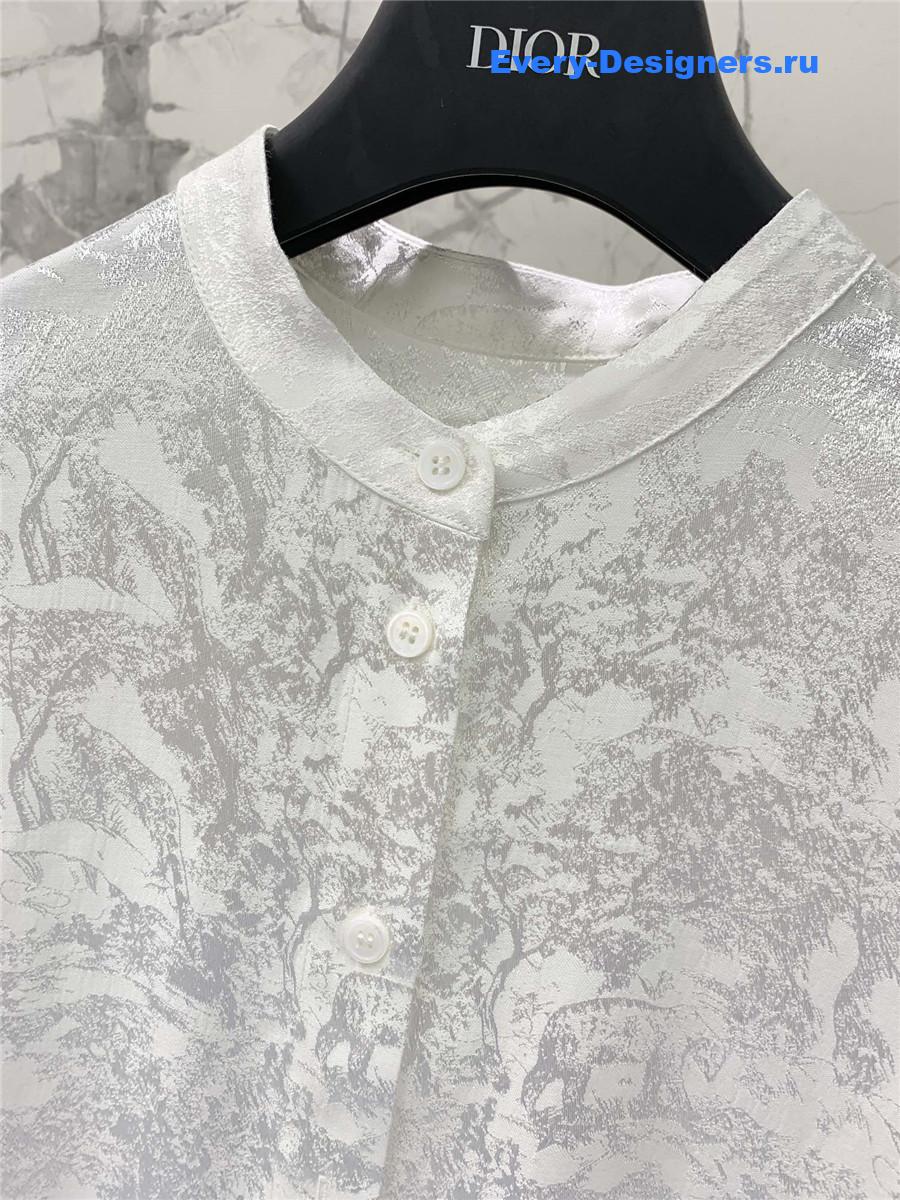 D10r forest jacquard pattern white shirt