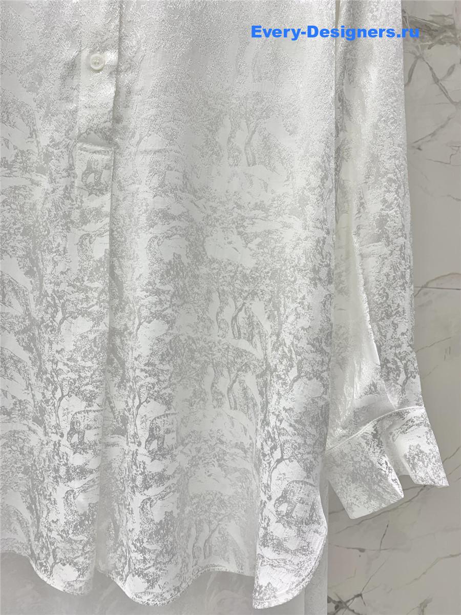 D10r forest jacquard pattern white shirt