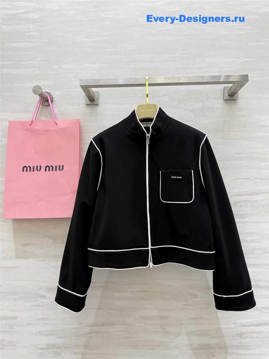 Miu Miu Black logo-print Track Jacket