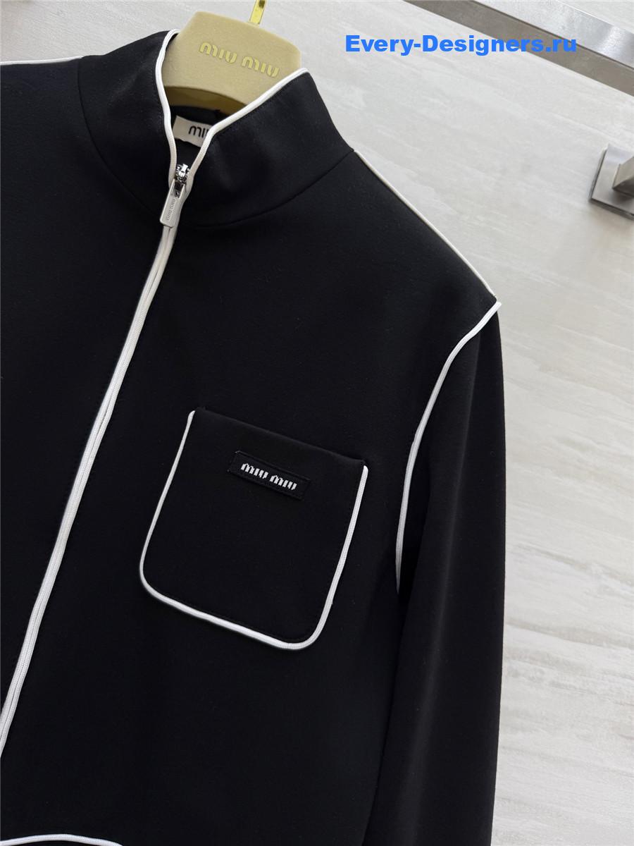 Miu Miu Black logo-print Track Jacket