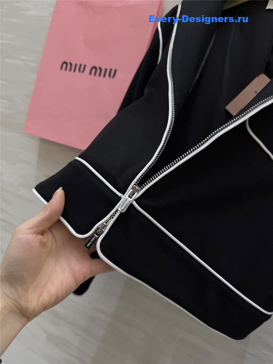 Miu Miu Black logo-print Track Jacket