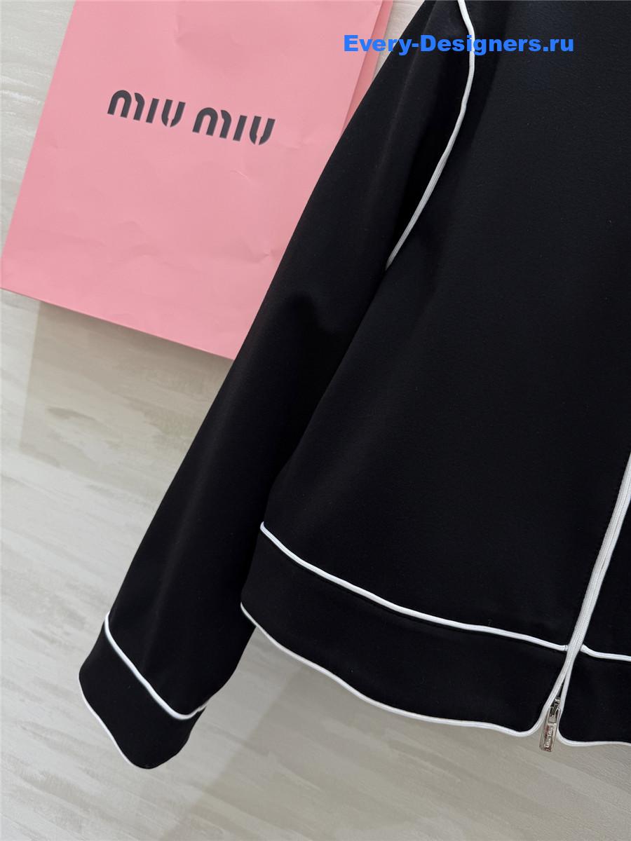 Miu Miu Black logo-print Track Jacket
