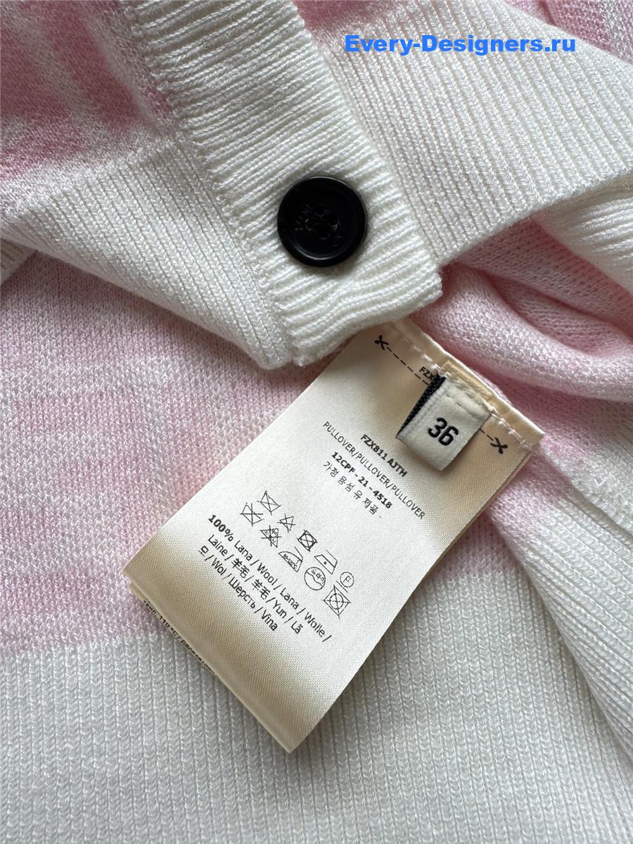 F**di pink ff v-neck cotton cardigan