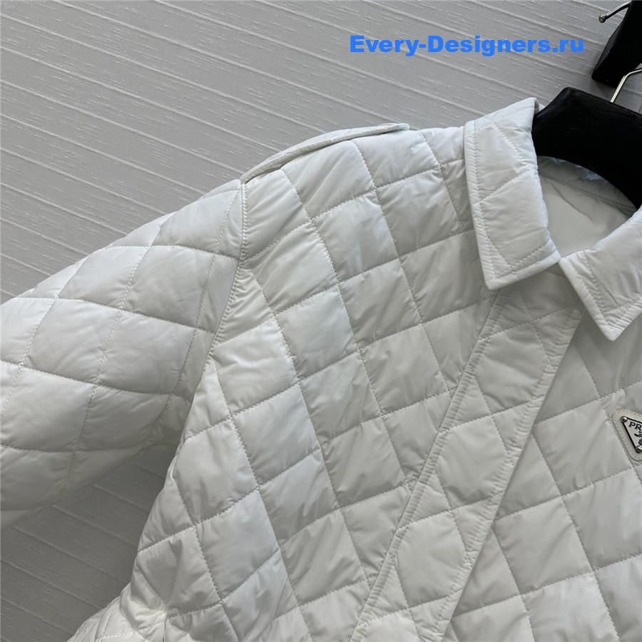 Pra*a white quilted re-nylon blouson jacket