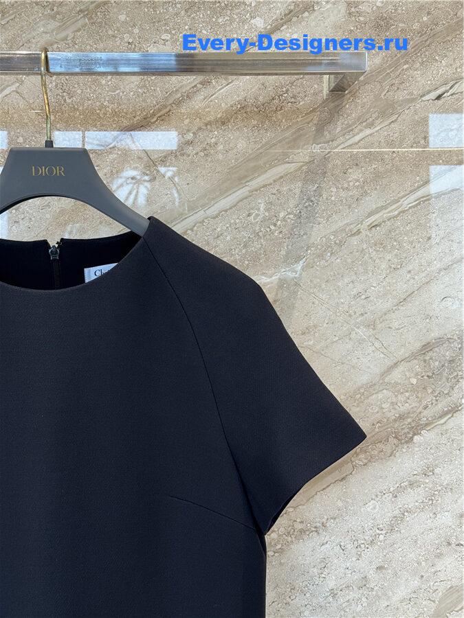D10r black silk and wool dress