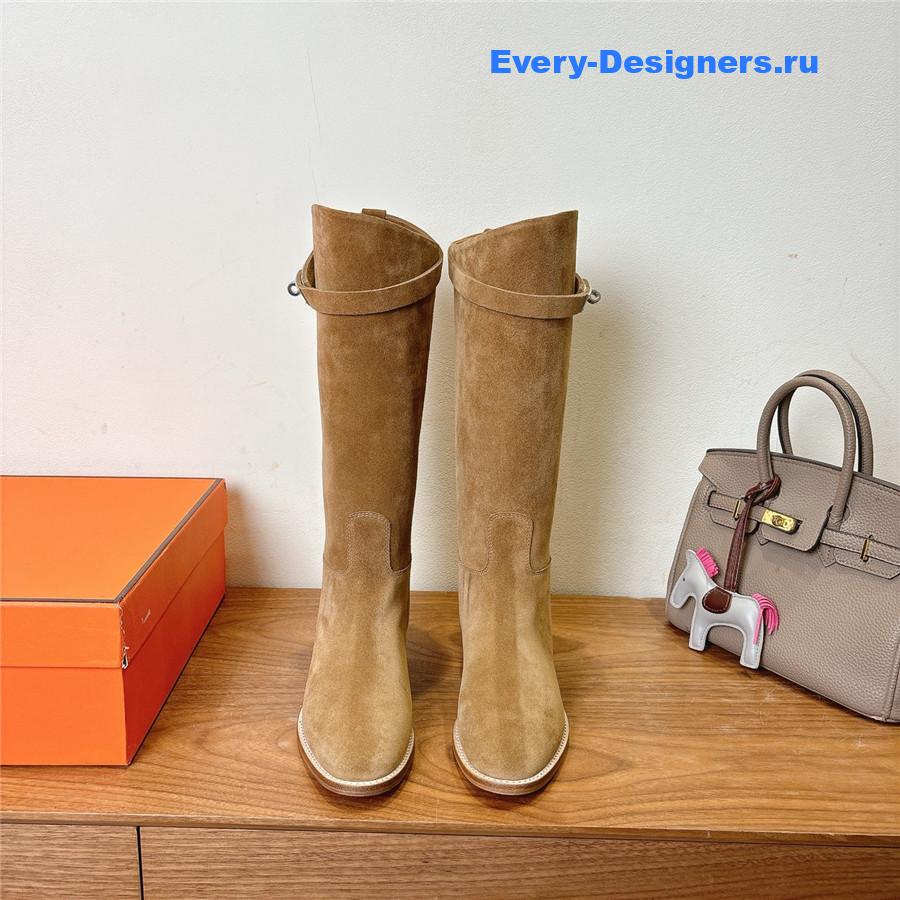 H**me5 beige suede  kelly jumping boots