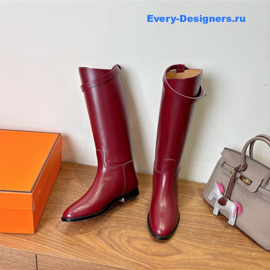 H**me5 burgundy leather kelly jumping boots