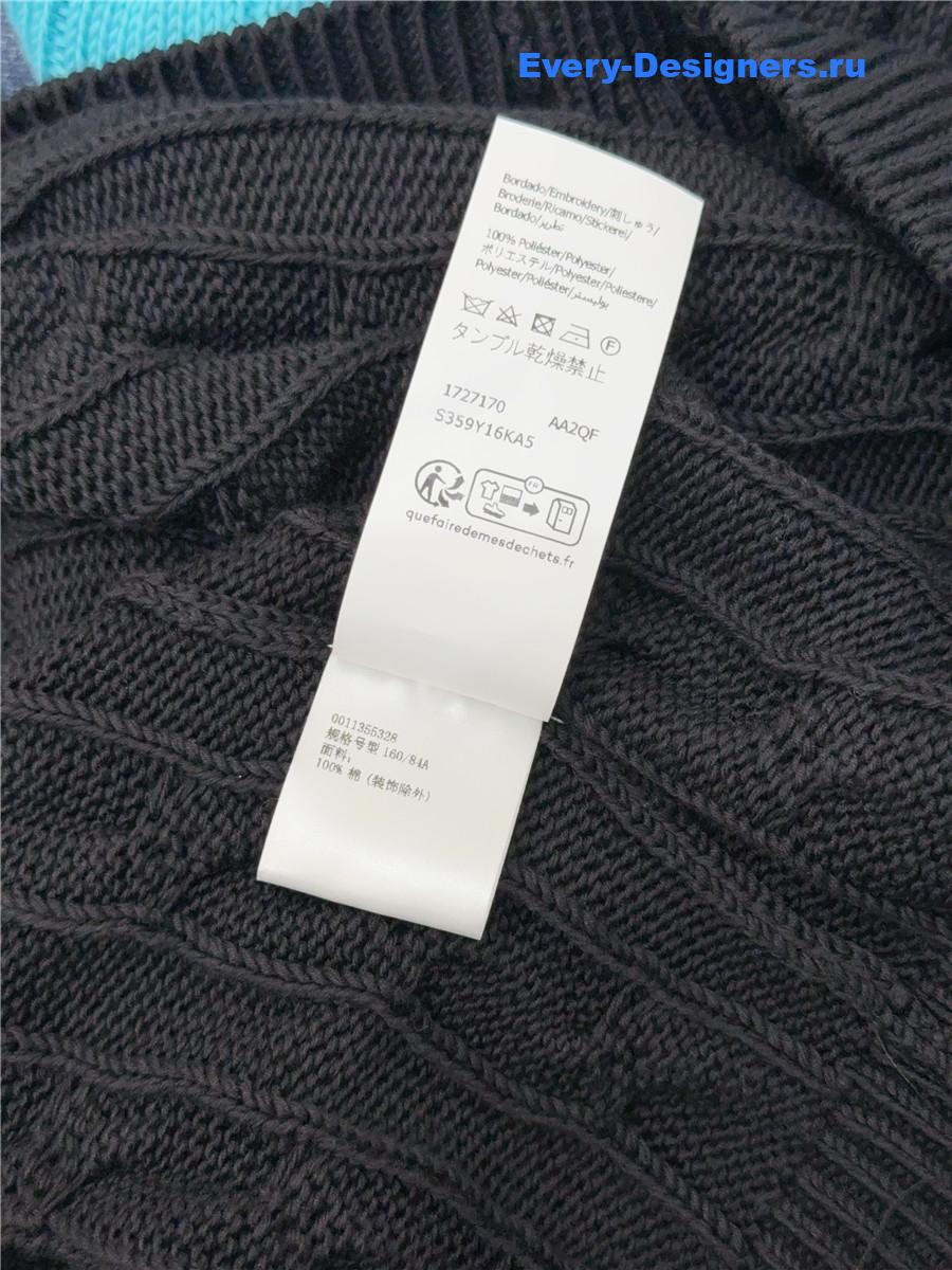 L0ew* black cable-knit logo-embroidered cardigan