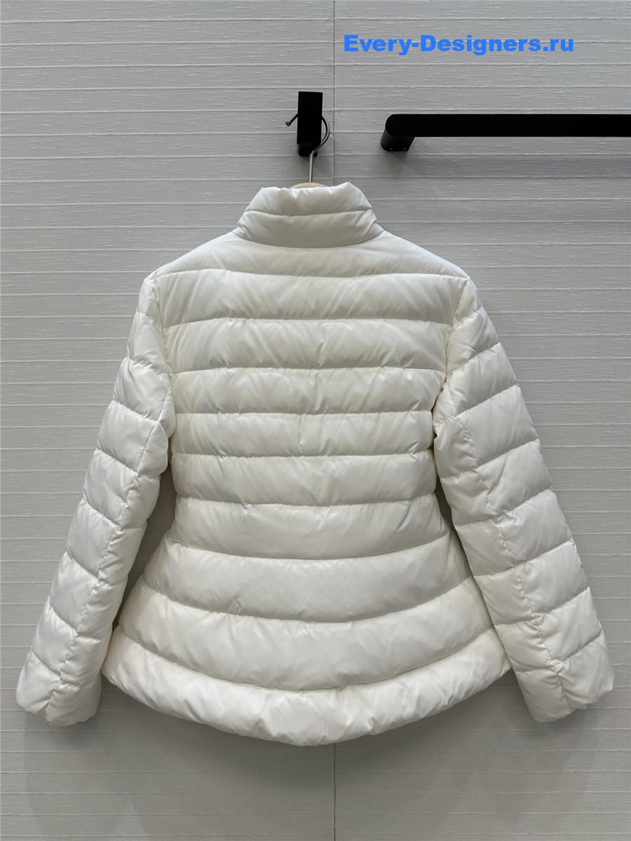Pra*a stand collar white down jacket