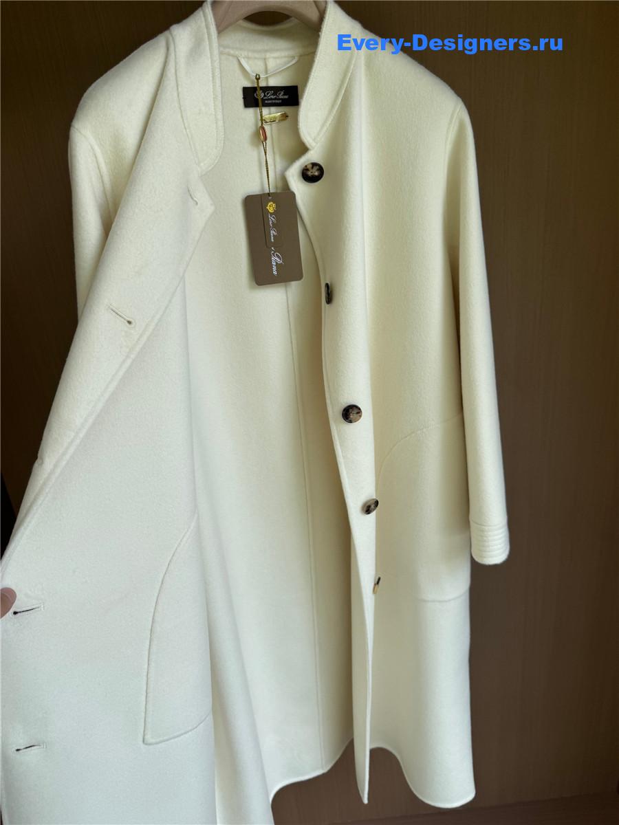 Max Mara V-neck Pocket Cashmere Beige Long Coat
