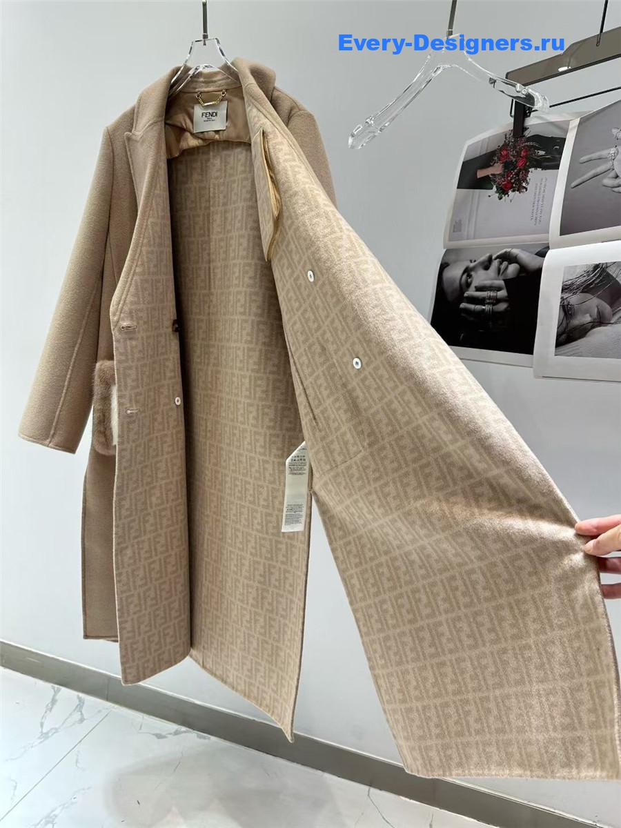 F**di beige wool coat