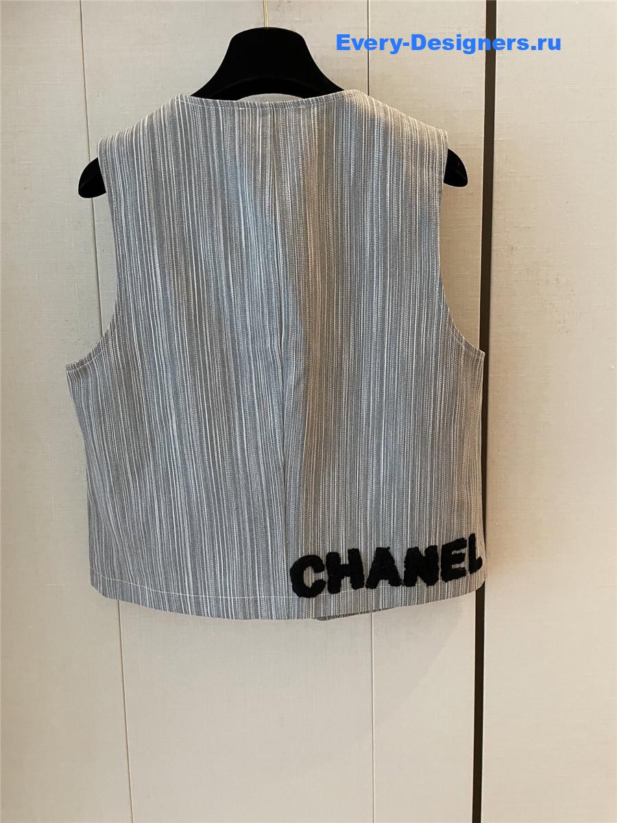 Ch**el cc cotton striped vest