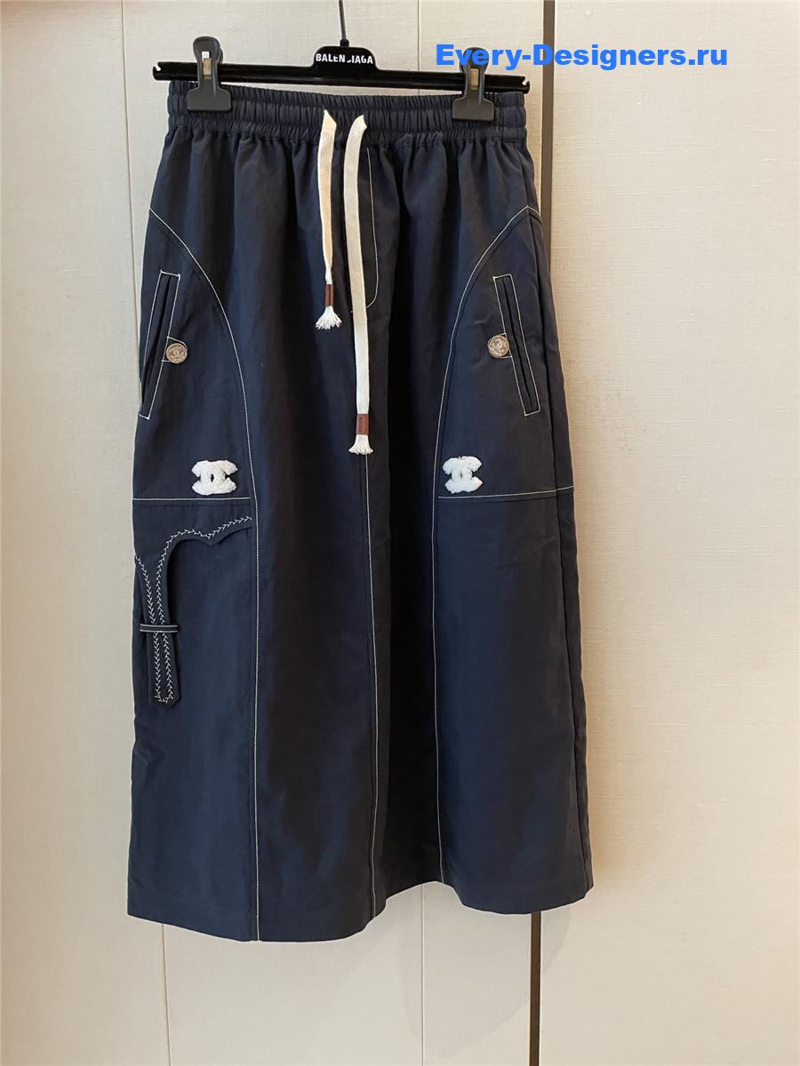 Ch**el dark blue denim skirt
