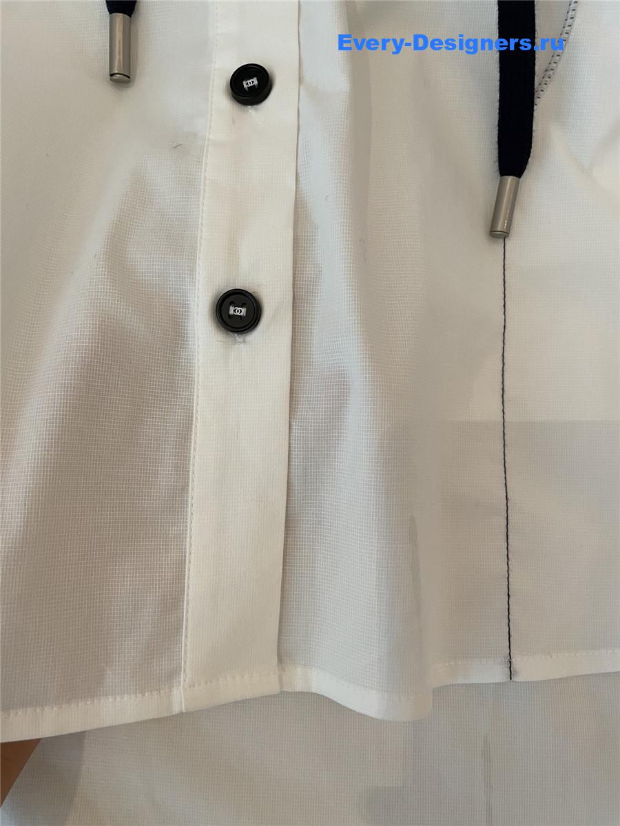 Ch**el white hooded drawstring shirt