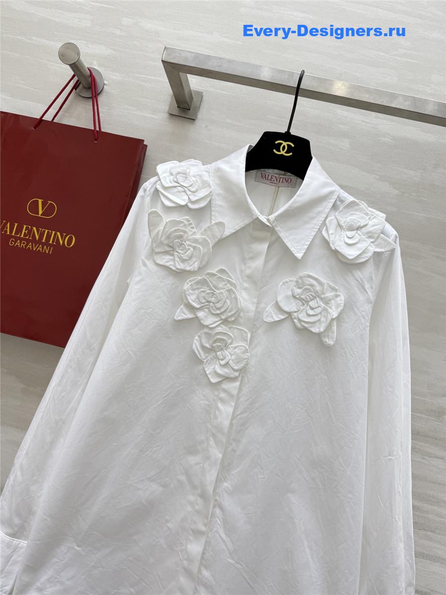Va1e*ntin0 garavani embroidered compact poplin shirt