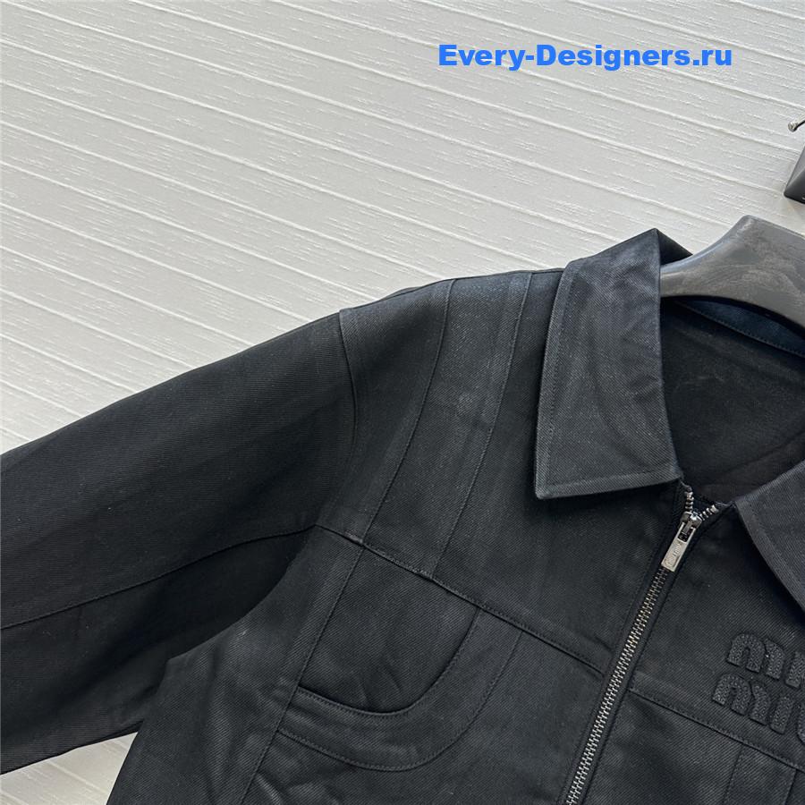 Miu Miu black cropped denim jacket