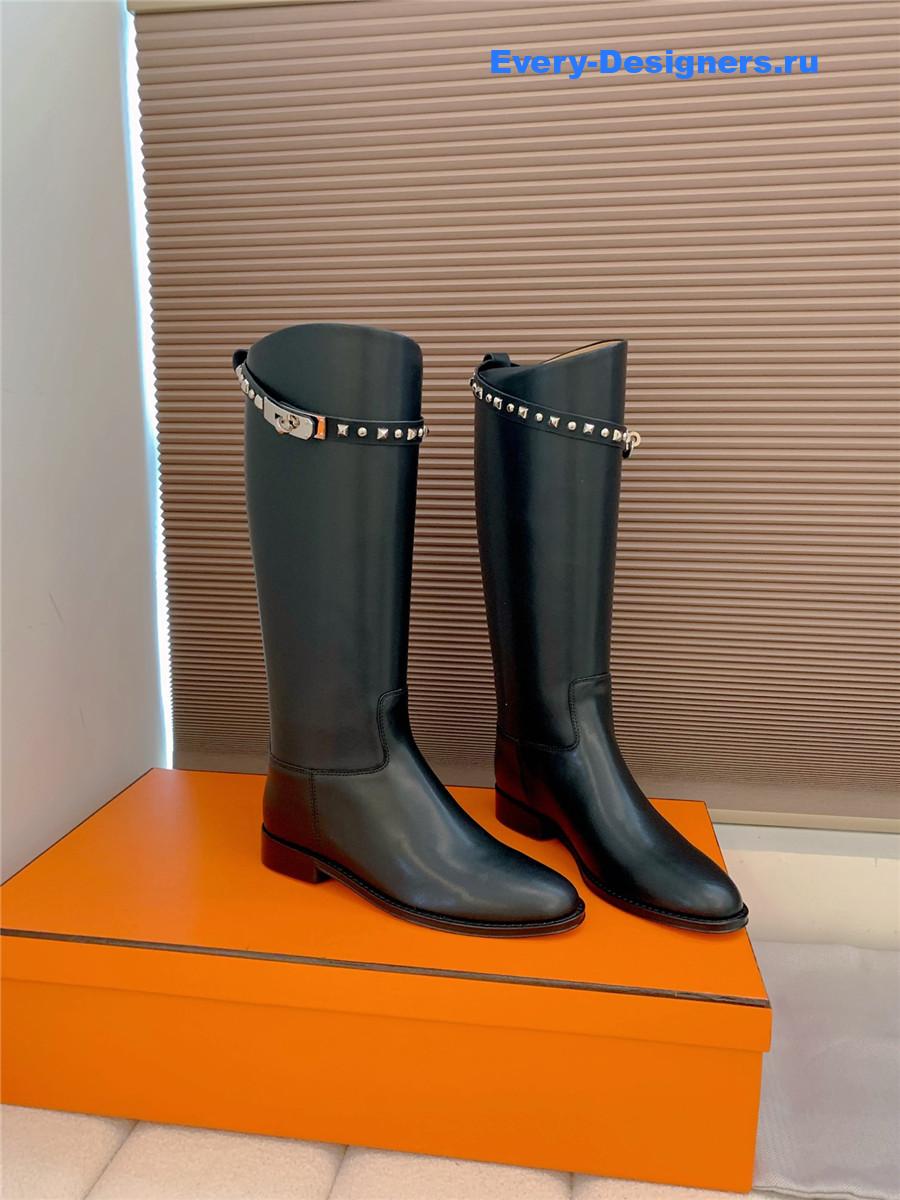 H**me5 kelly buckle black jumping boot