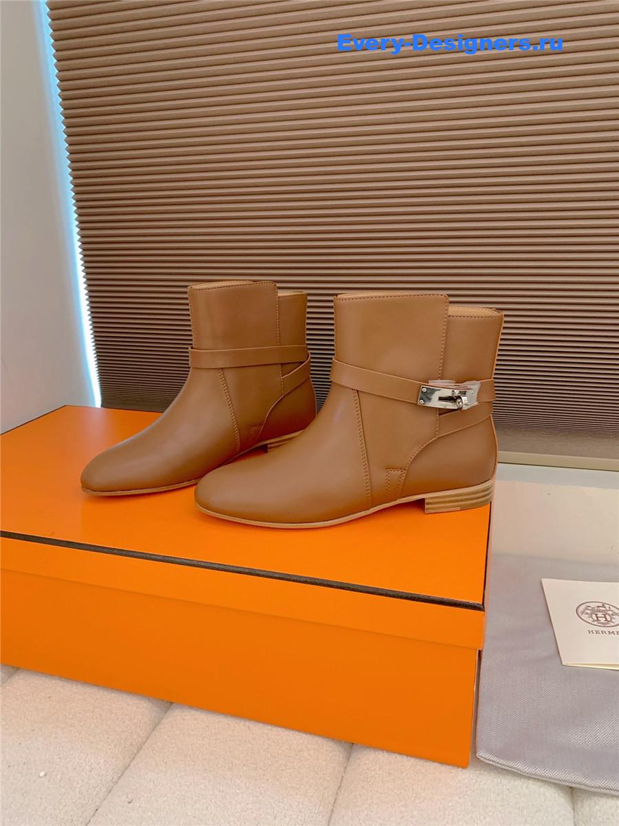 H**me5 brown calfskin neo low boots