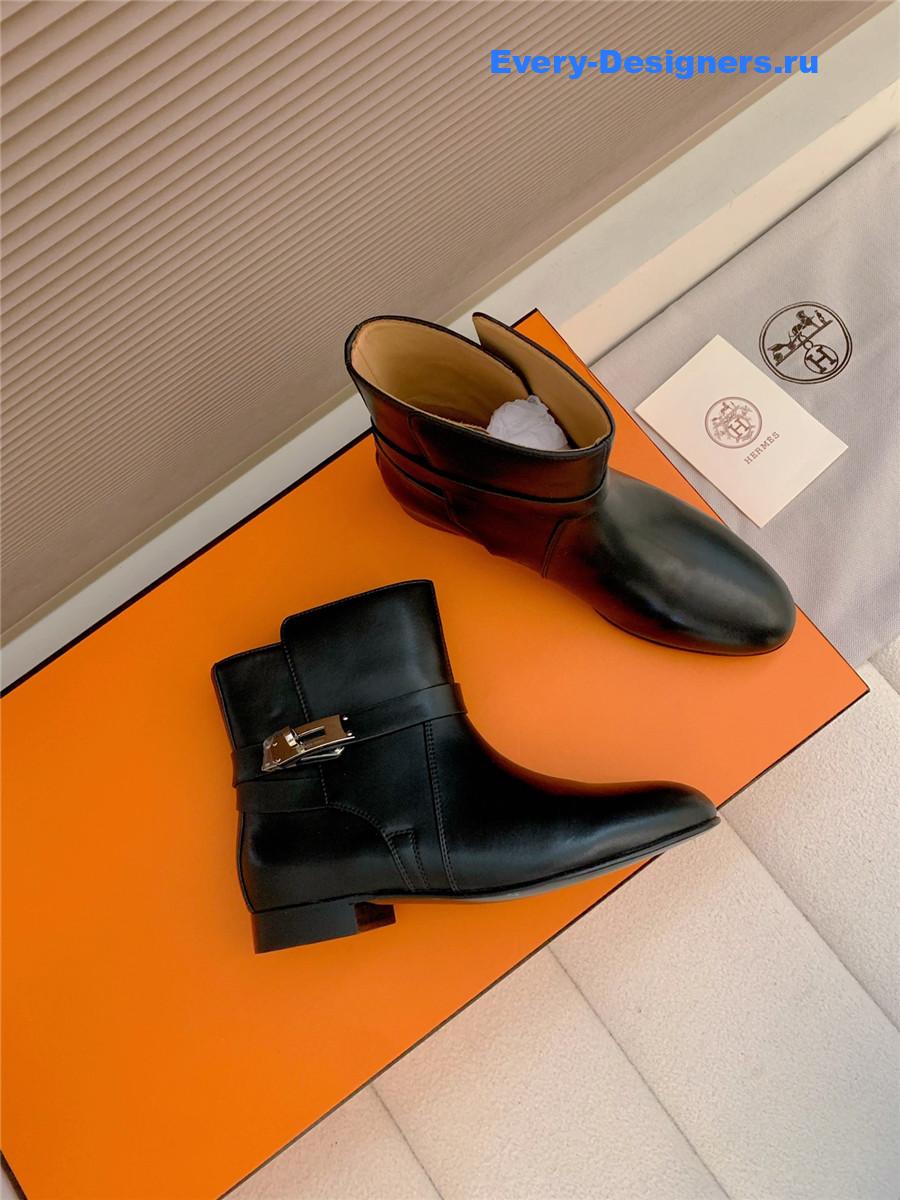 H**me5 black calfskin neo low boots