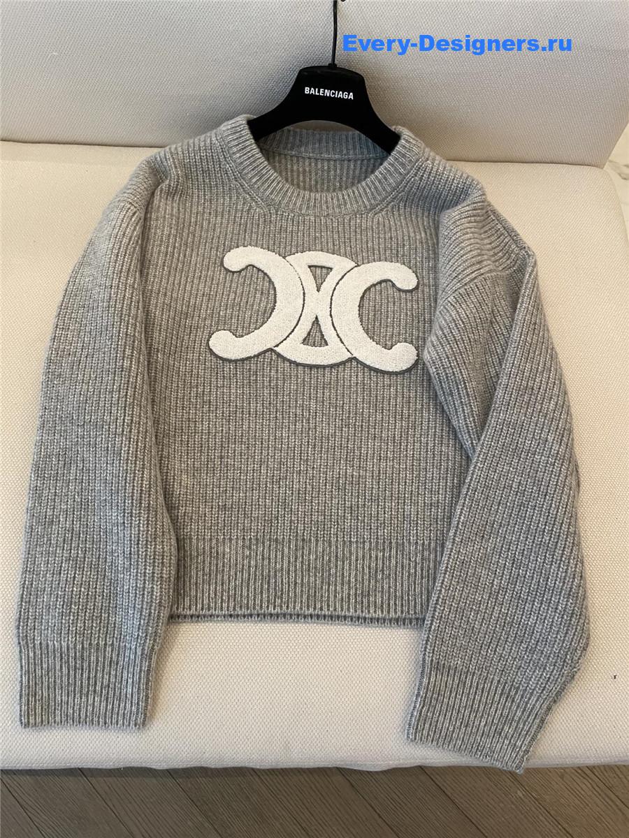 Ce1i*e arc de triomphe wool sweater in gray