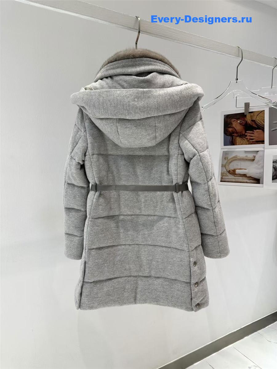 L0r0 P1ana mink cashmere grey tie-waist coat