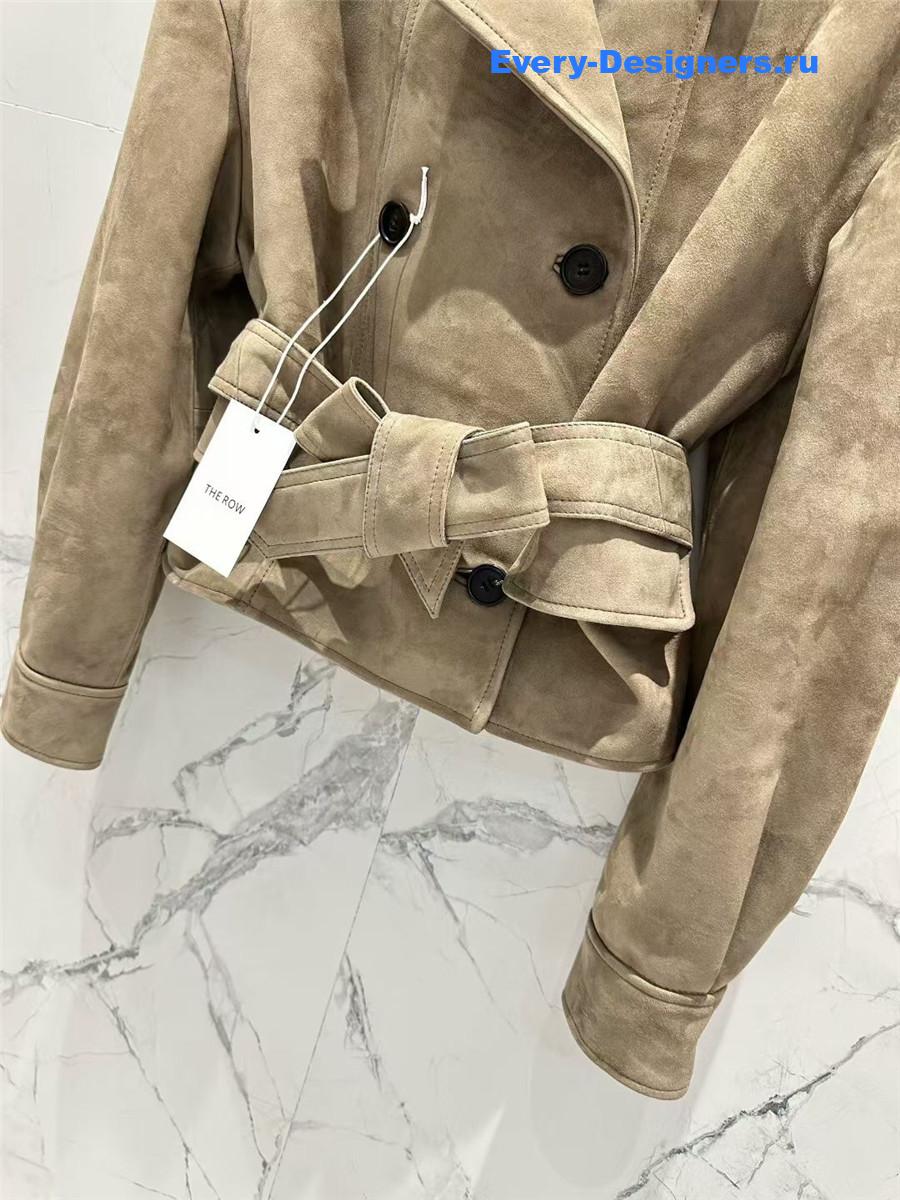 The R0w beige suede trench coat