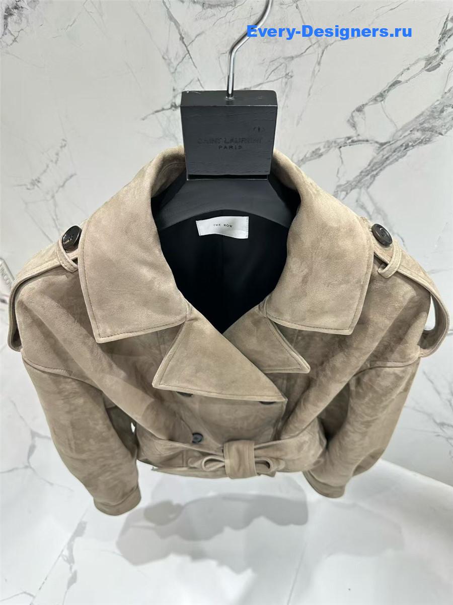 The R0w beige suede trench coat