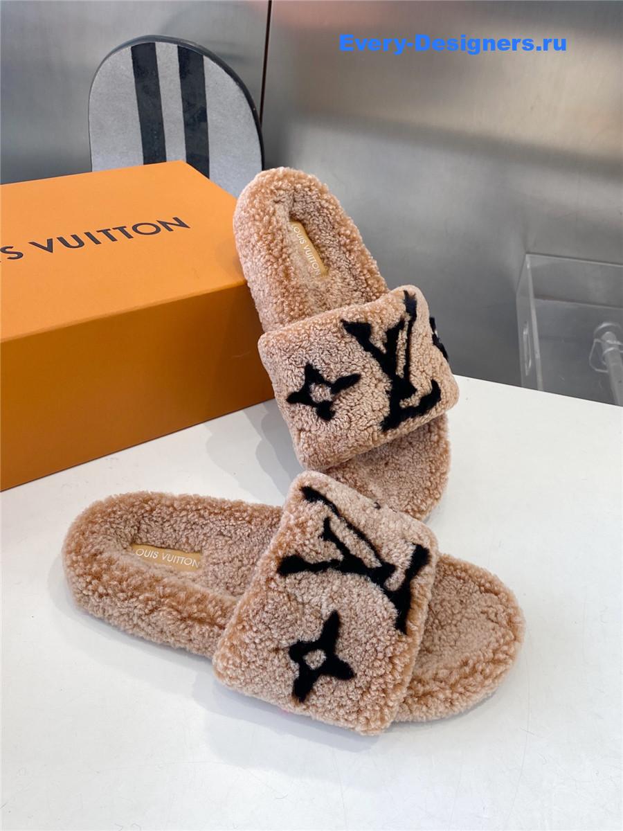 l0vis Vvtt0n brown wool shearling slides